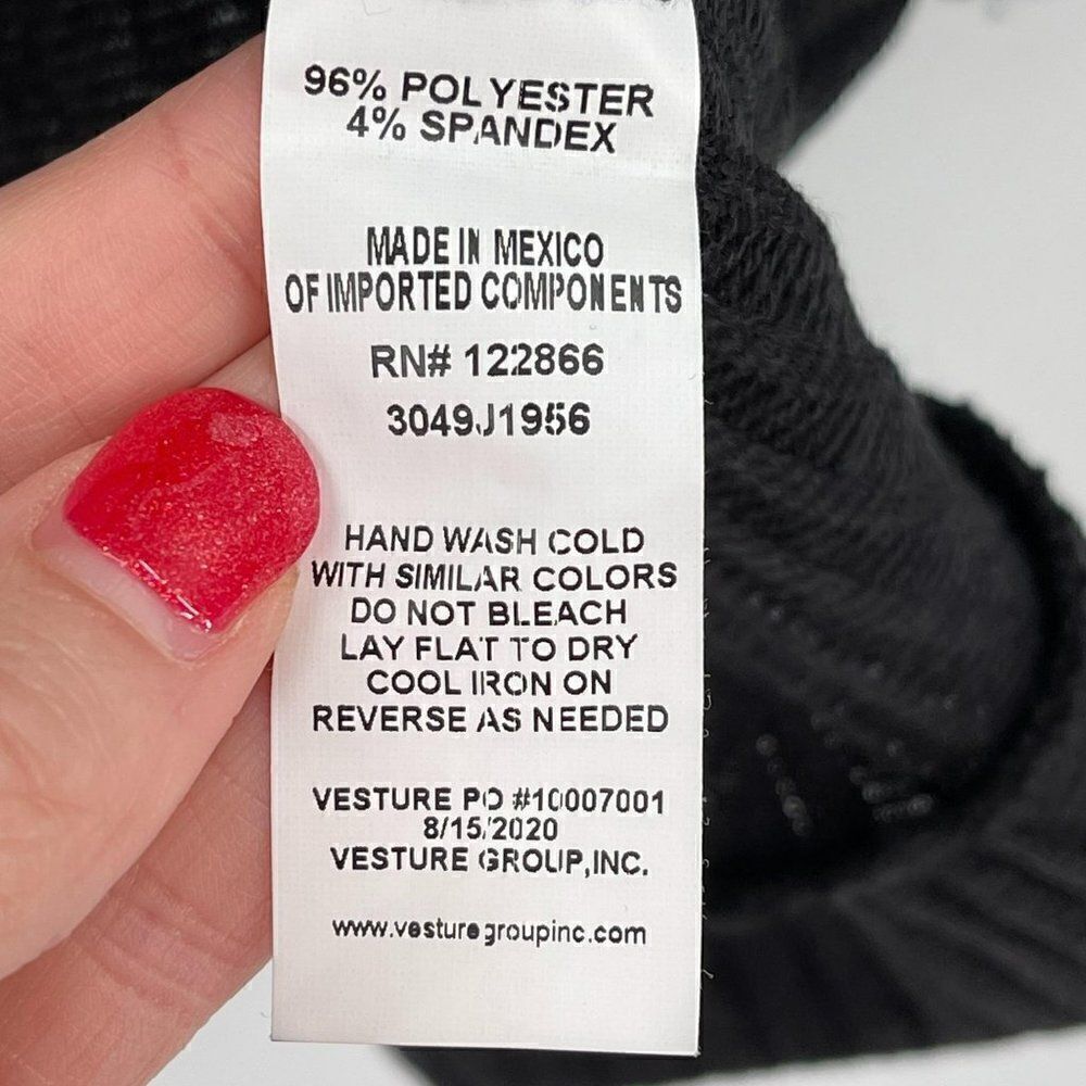 Status By Chenault Black Rib Knit Crewneck‎ Lantern Sleeve Soft Top NWT Women XS - Picture 7 of 7